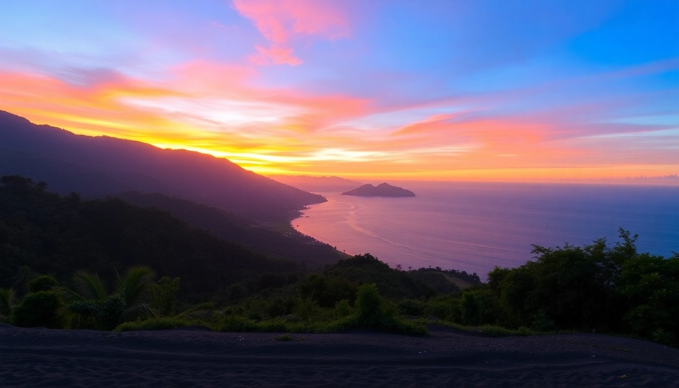 Beautiful Lombok island featuring the best scenic sunrise over pristine beaches and lush mountains, inviting travelers to explore.