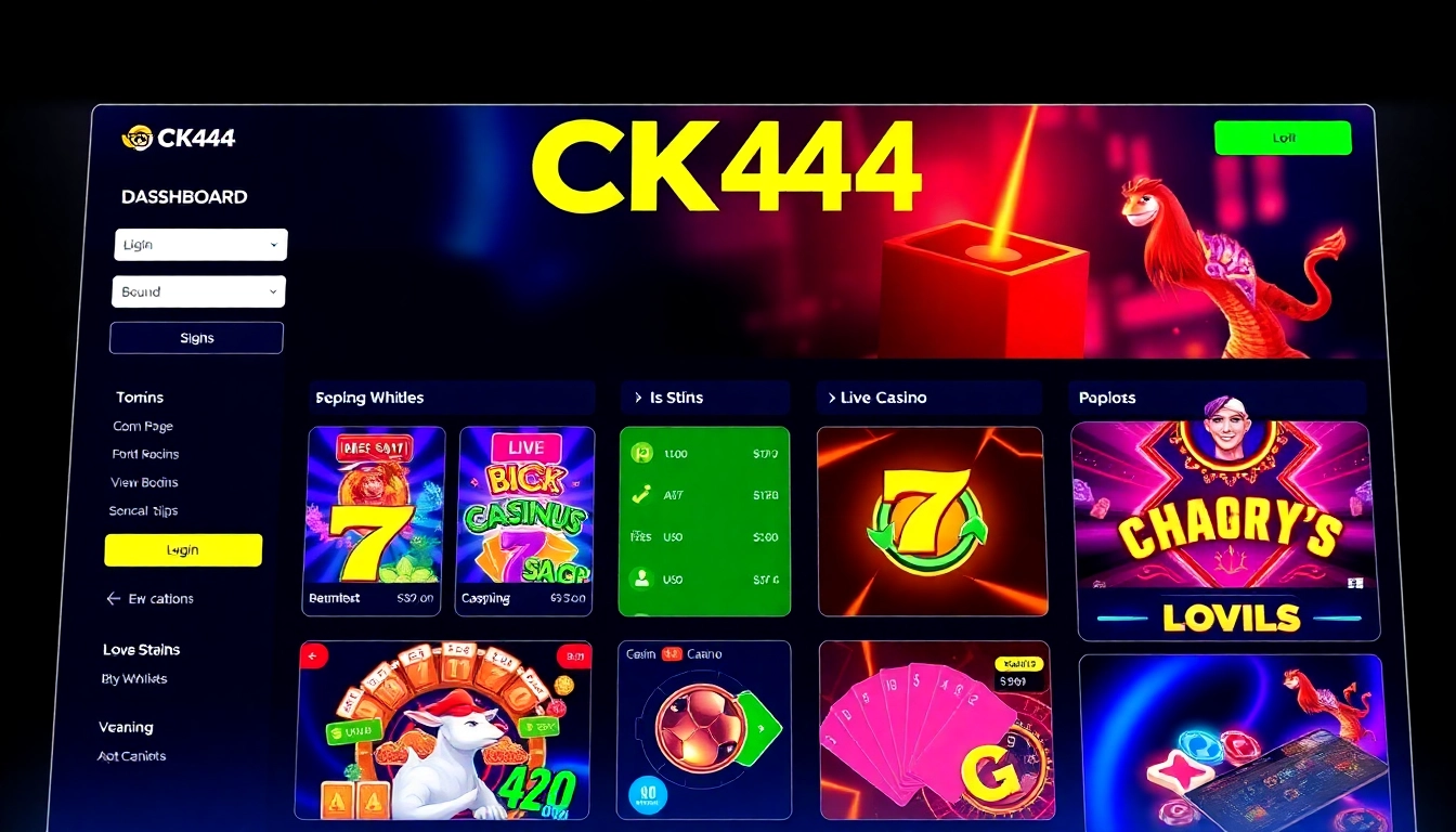 Click to ck444 login seamlessly on a sleek, user-friendly gaming platform with vibrant visuals and easy access to top casino games.
