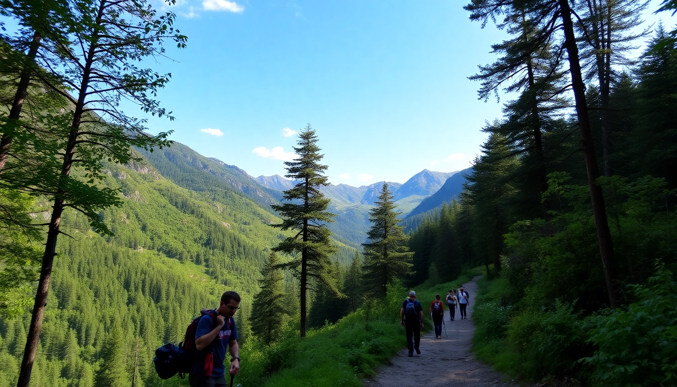 Hiking in lush Indonesian mountains showcasing scenic trails with hikers enjoying outdoor adventure.