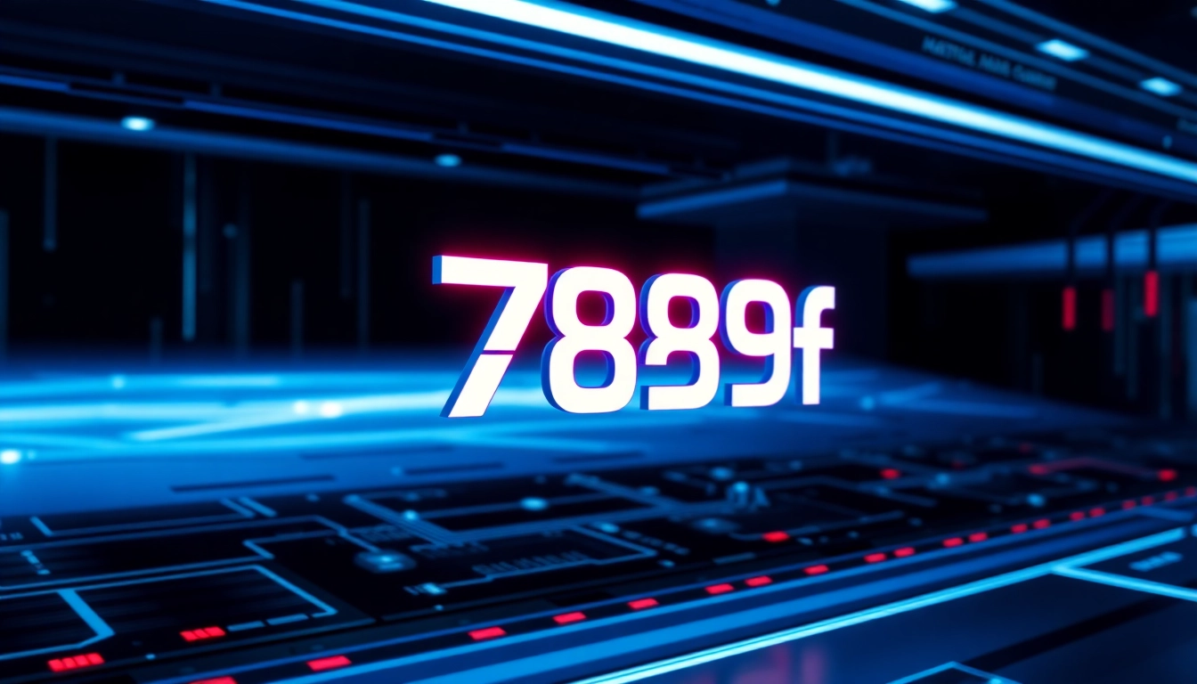 789f digital branding with vibrant neon lights emphasizing technological innovation and modern connectivity.