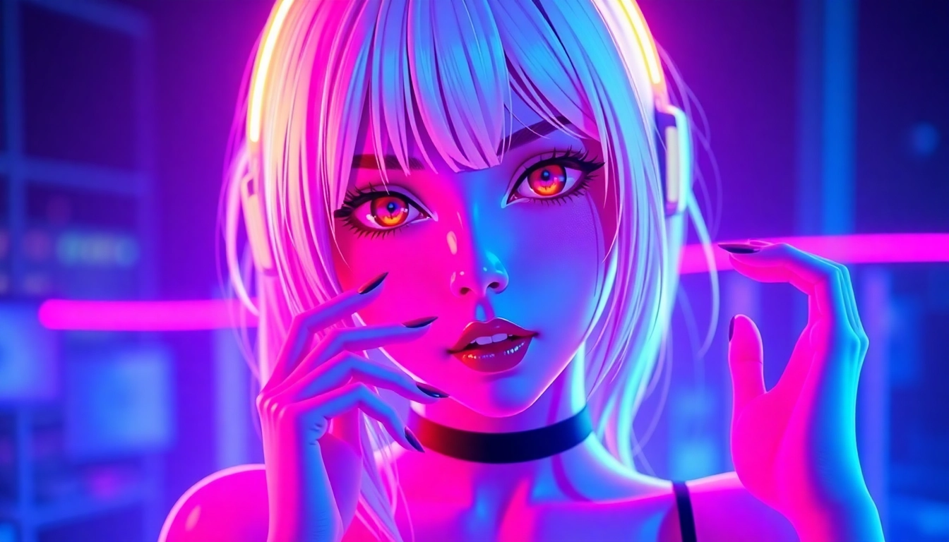 Engaging nsfw ai chatbot in a realistic, anime-style virtual environment with seductive expressions and immersive interaction features, designed for screen readers.