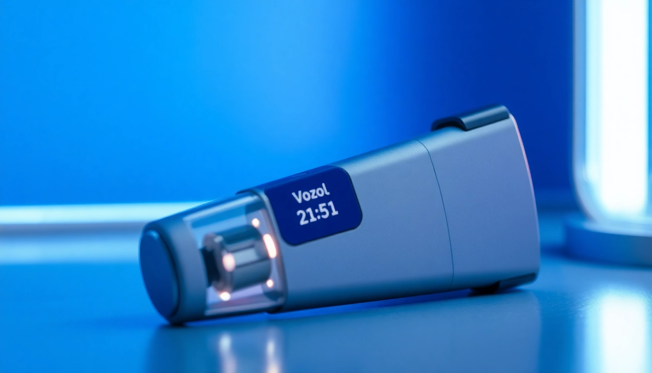 Vozol Puff disposable vape device in action, showcasing its slim design and digital puff indicator for an engaging vaping experience.