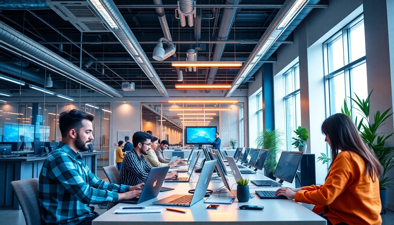 Startup Business News team analyzing market trends in a dynamic modern office setting