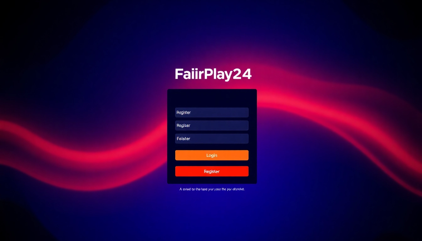 Guided step-by-step illustration of FairPlay24 register process with user credentials and